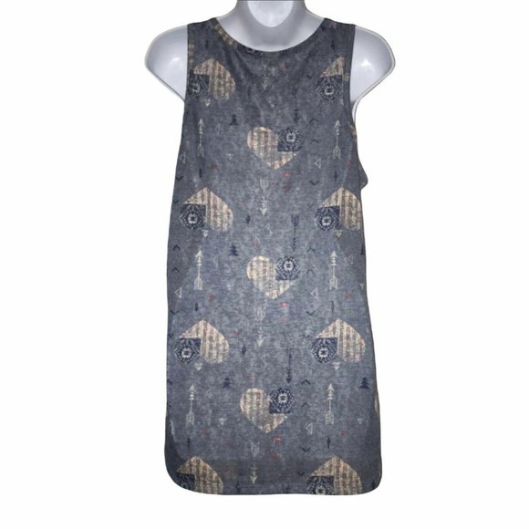 Wallflower Blue Mildly Sheer Patriotic Tank Top L - Picture 6 of 9